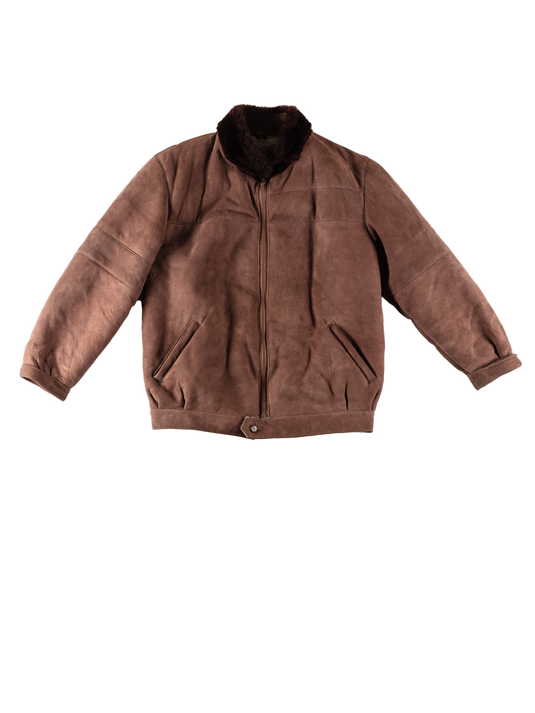 Vintage 80's Men Sheepskin Jacket in BrownVN417