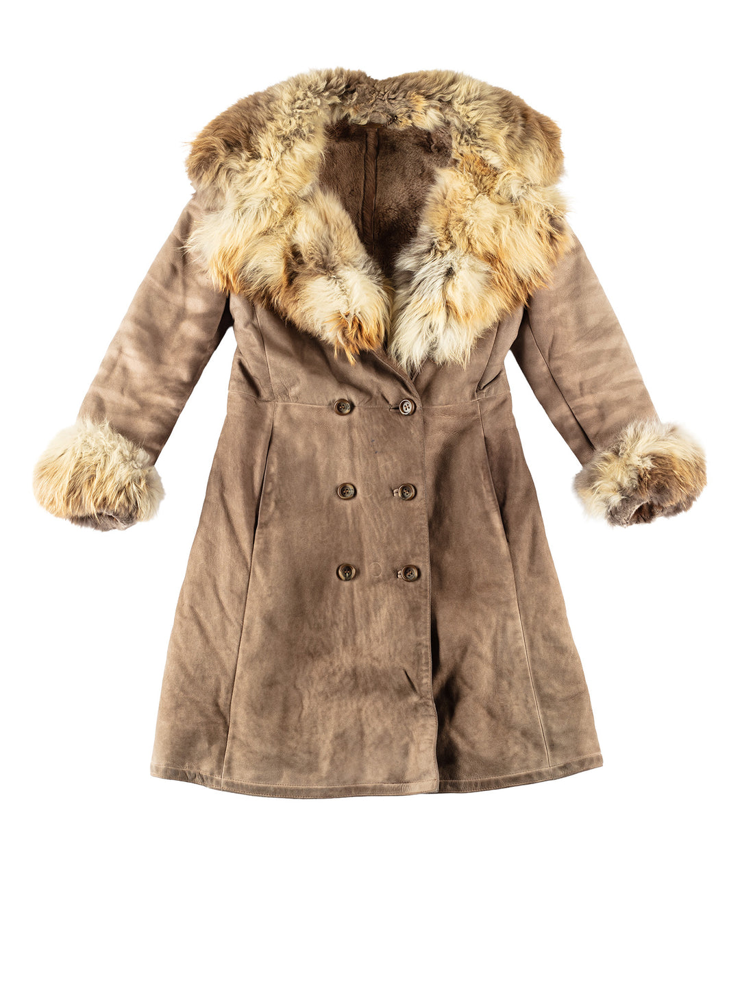 Vintage 70's Women Sheepskin Coat in BrownMN642