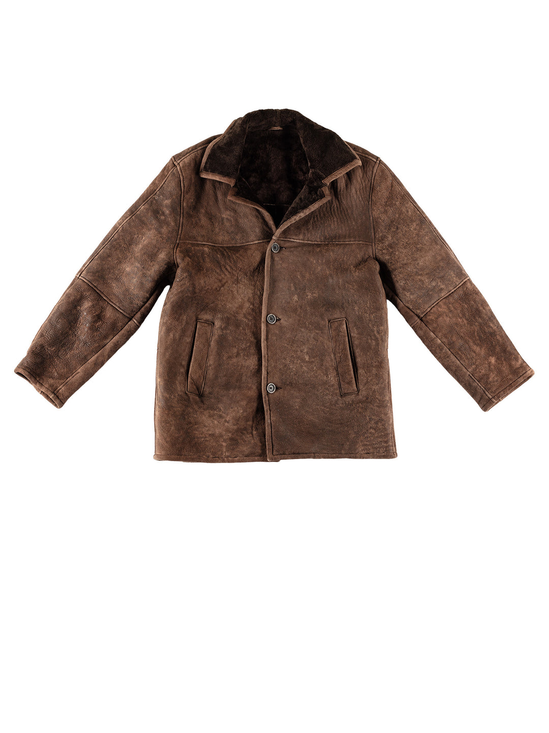 Vintage 80's Men Sheepskin Coat in BrownVN688