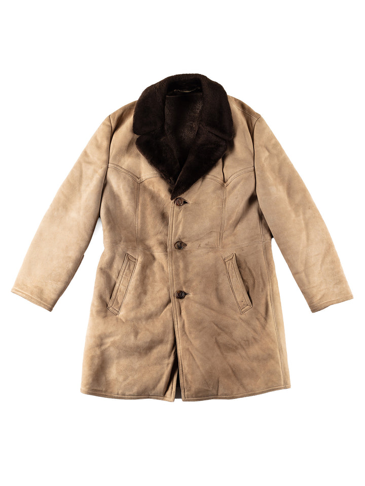 Vintage 70's Men Sheepskin Coat in BeigeMN510