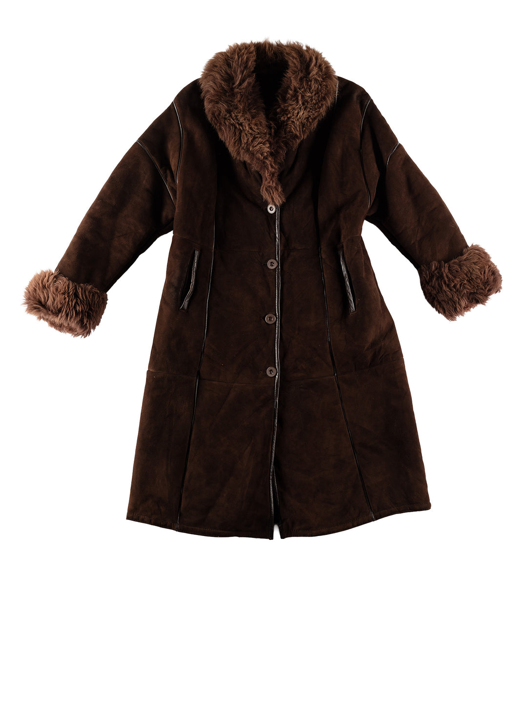 Vintage 70's Women Sheepskin Coat in BrownMN684