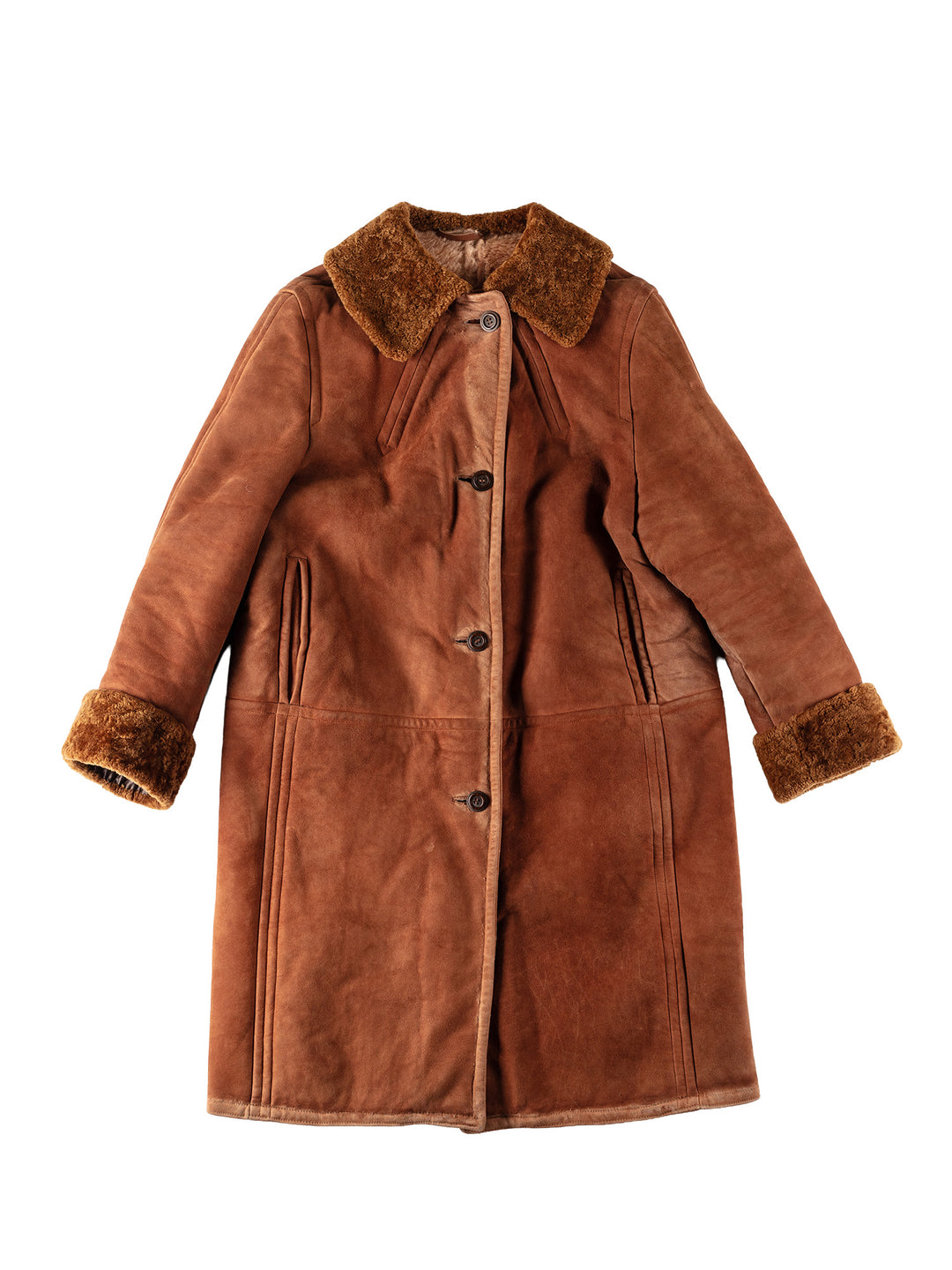 Vintage 70's Women Sheepskin Coat in BrownMN509