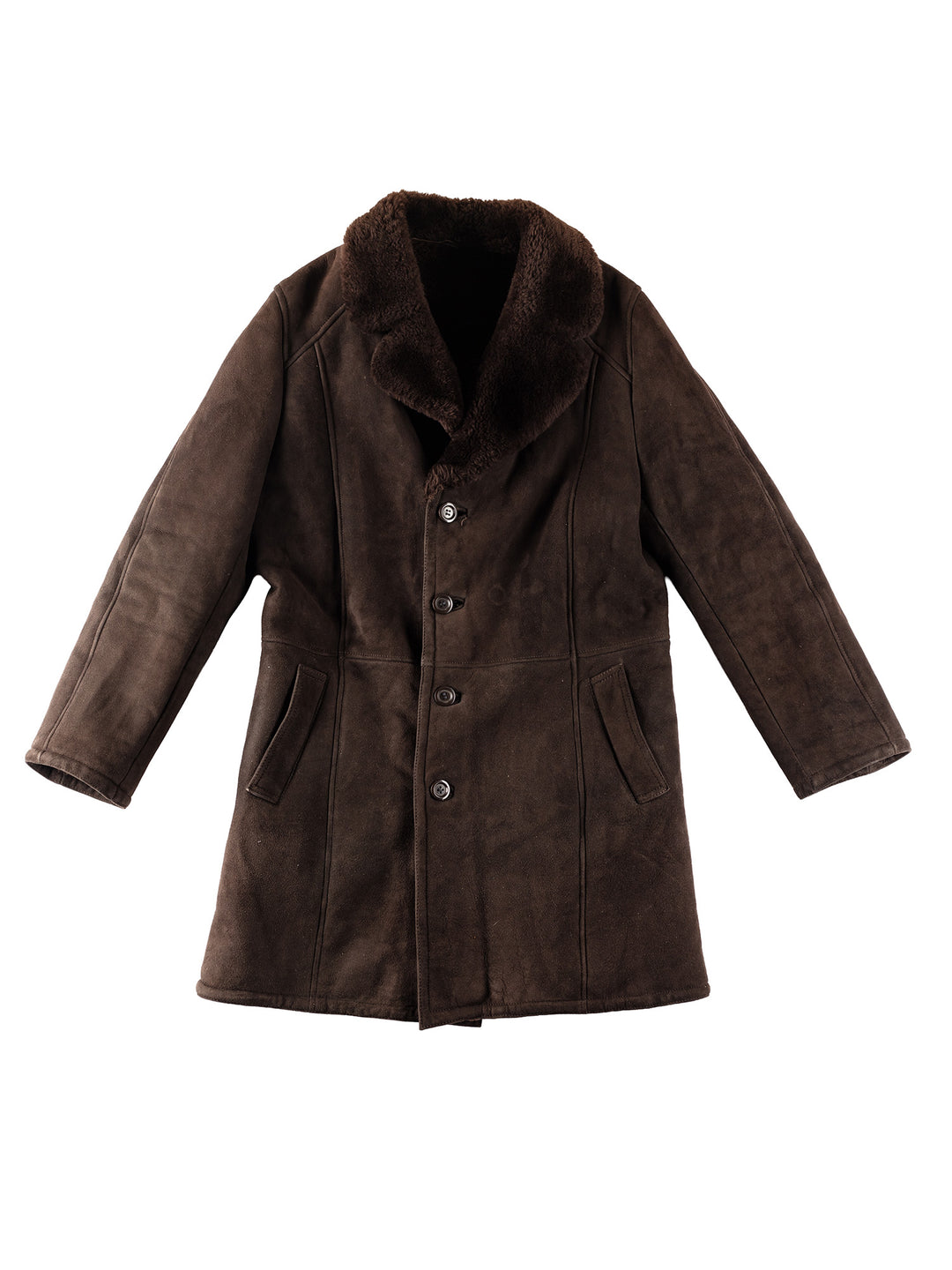 Vintage 70's Men Sheepskin Shearling Vest in BrownVN318