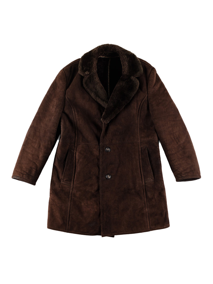 Vintage 70's Men Sheepskin Coat in BrownVN632