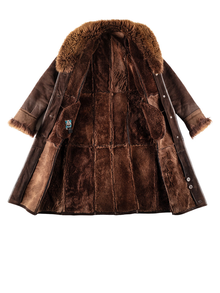 Vintage 70's Women Sheepskin Coat in BrownMN329