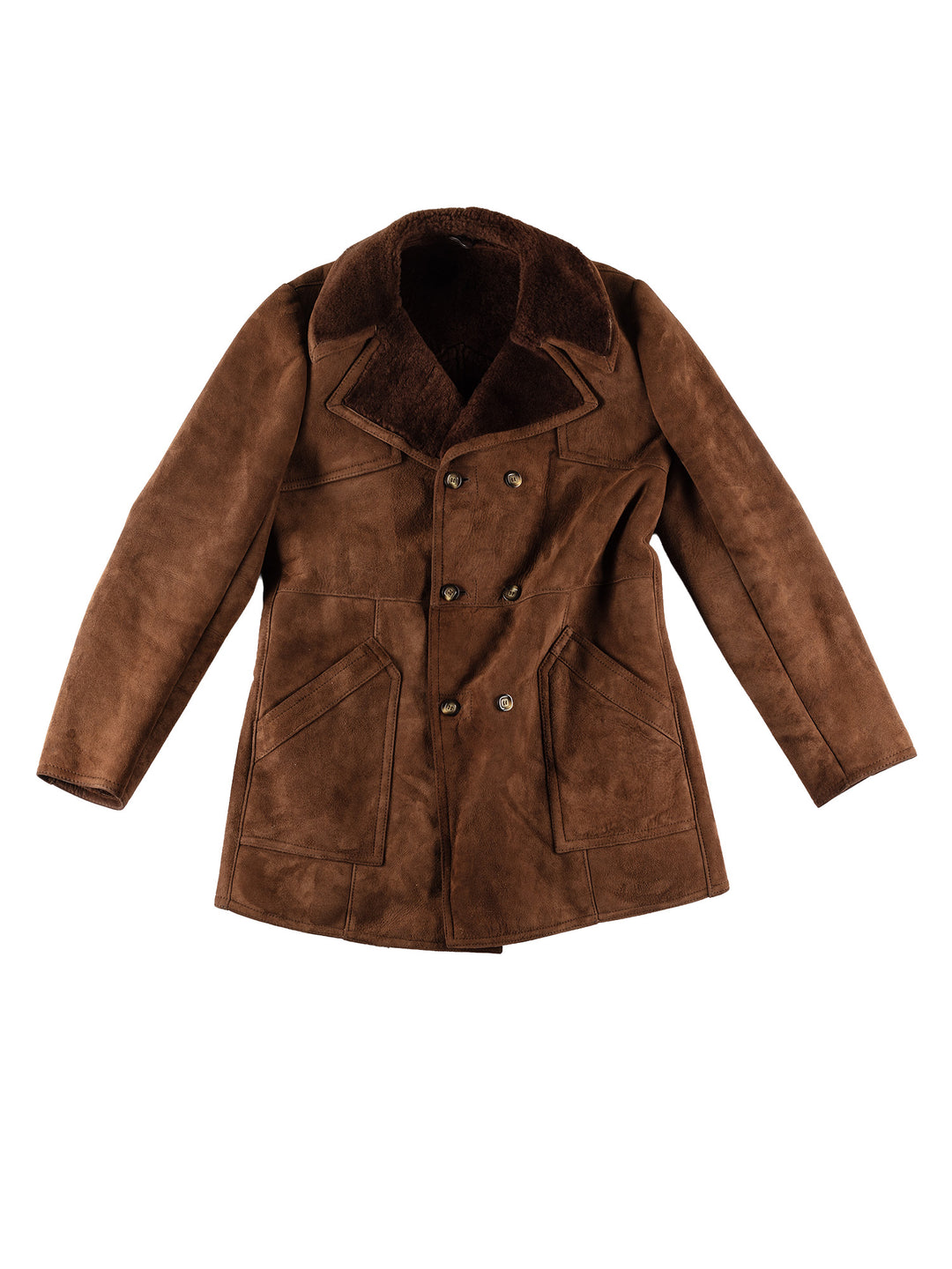 Vintage 70's Men Sheepskin Coat in BrownVN622