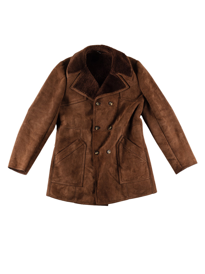 Vintage 70's Men Sheepskin Coat in BrownVN622