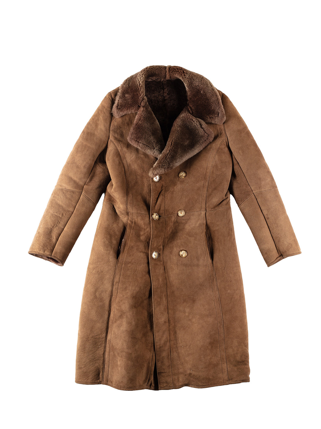 Vintage 70's Men Sheepskin Coat in BrownVN292