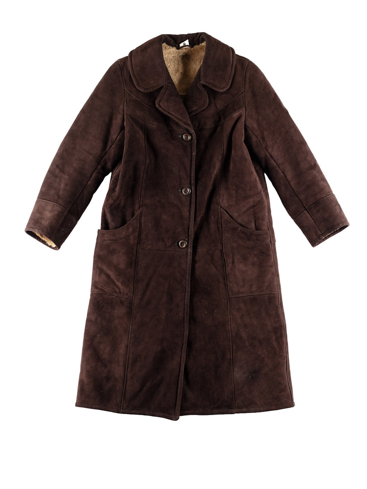 Vintage 70's Women Sheepskin Coat in BrownMN812