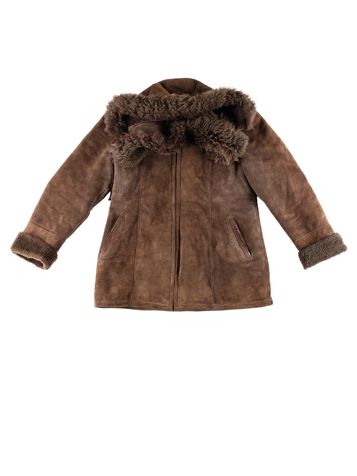 Vintage 70's Women Sheepskin Coat in BrownMN410