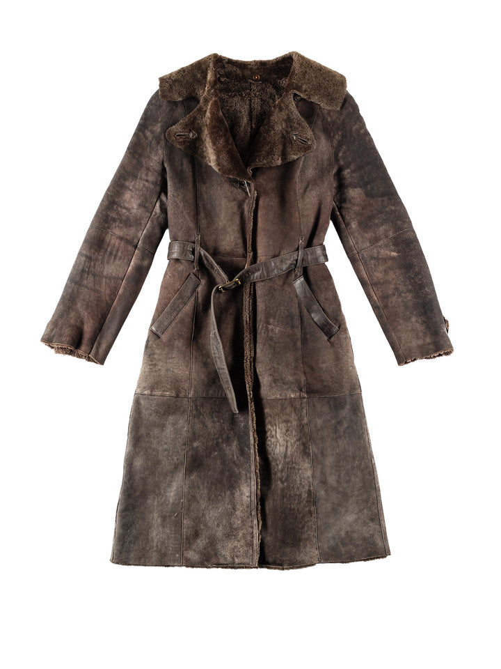 Vintage 70's Women Sheepskin Coat in BrownMN636