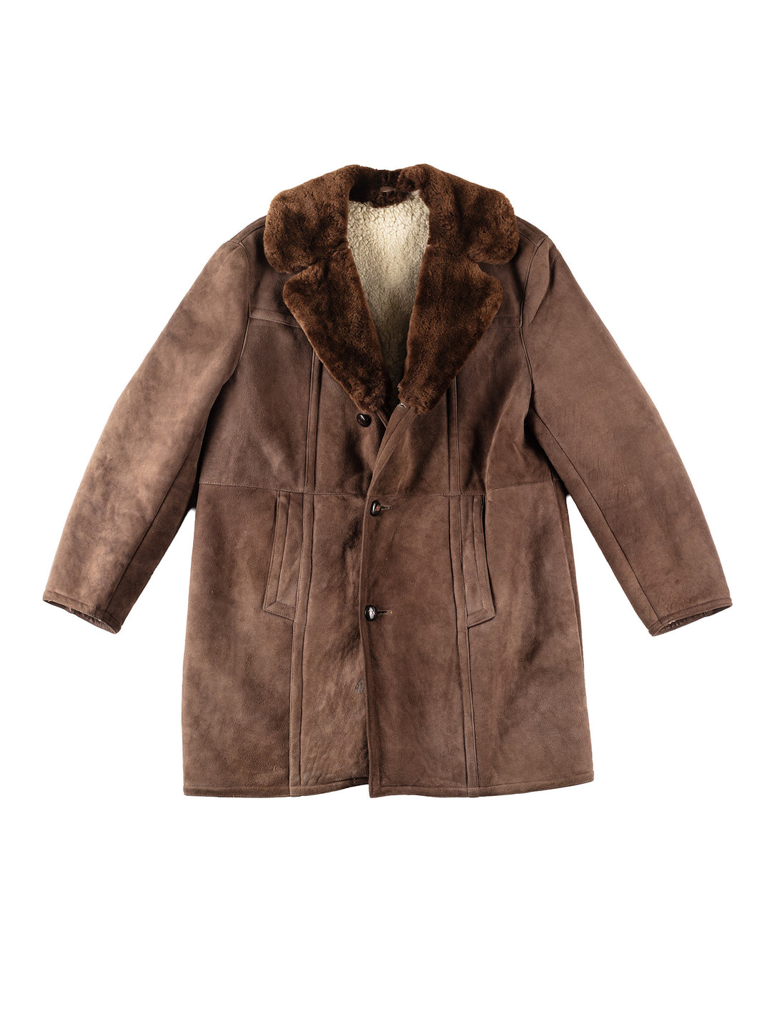 Vintage 80's Men Sheepskin Coat in BrownVN297