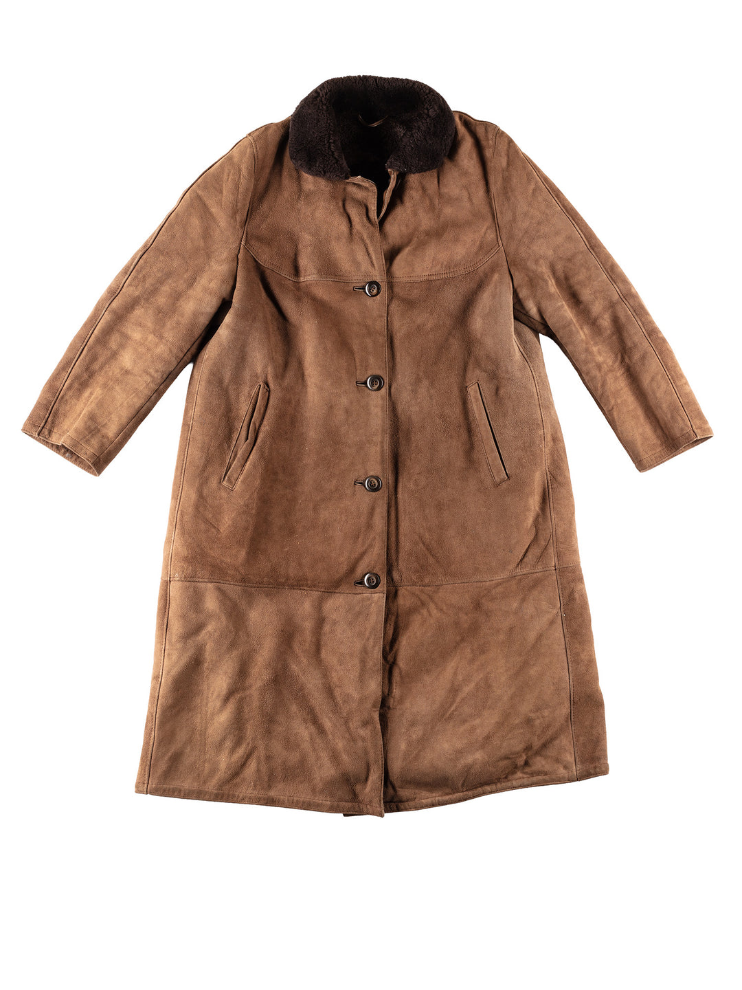 Vintage 80's Women Sheepskin Coat in BrownMN337