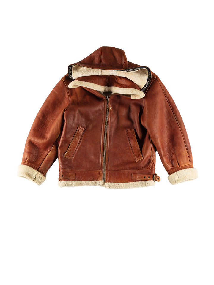 Vintage 80's Men Sheepskin Jacket in BrownVN631