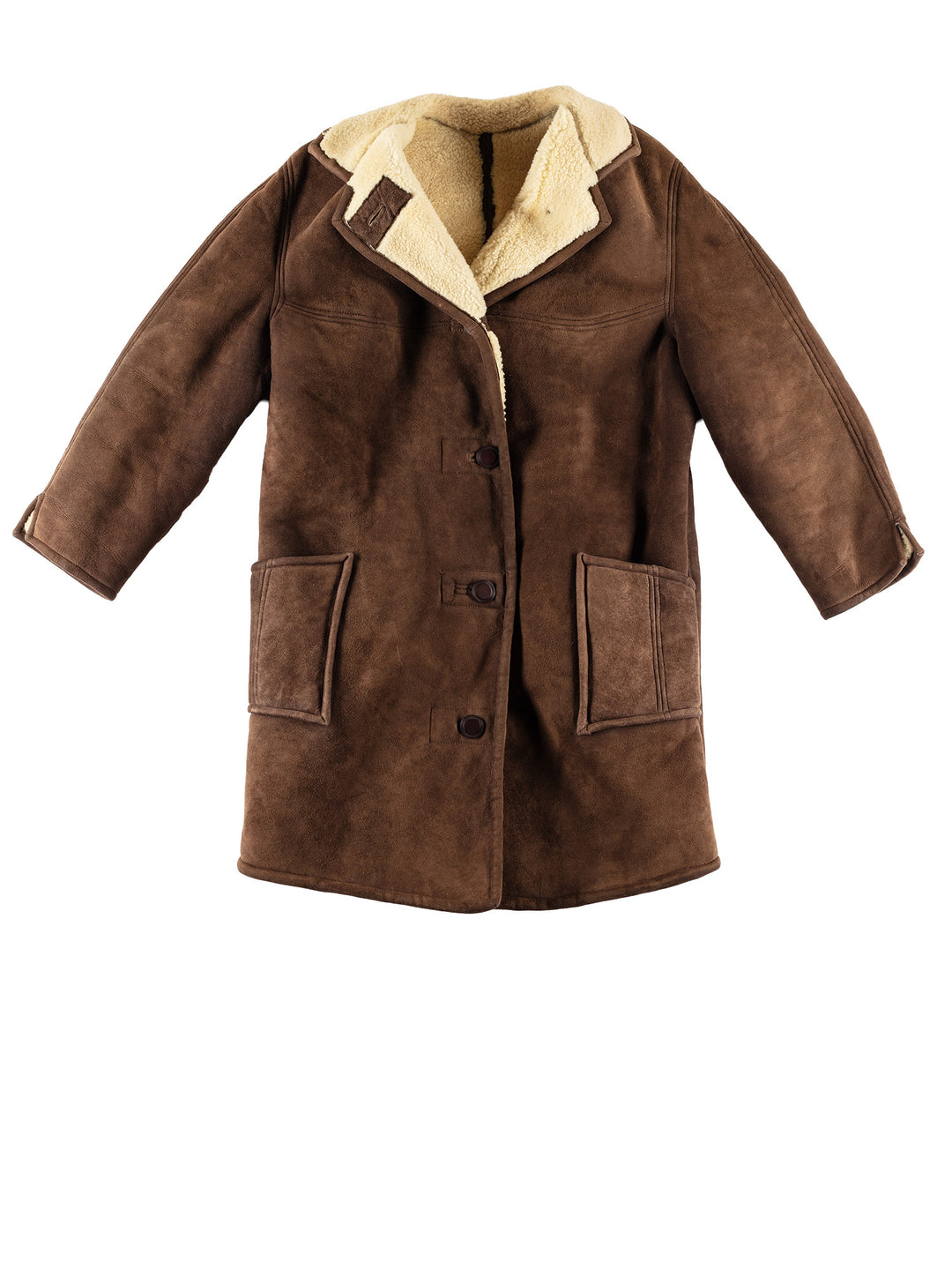 Vintage 80's Women Sheepskin Coat in BrownMN502