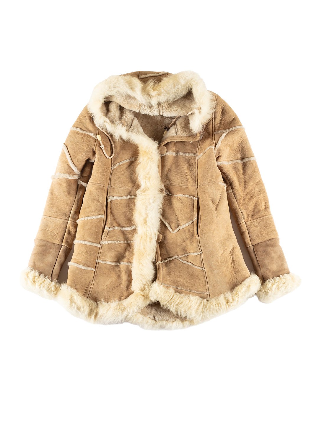 Vintage 70's Women Sheepskin Coat in BeigeMN497