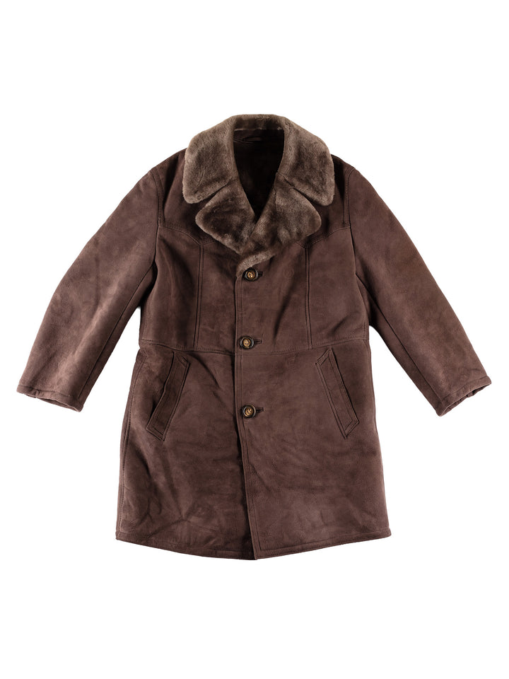 Vintage 70's Men Sheepskin Coat in BrownVN628