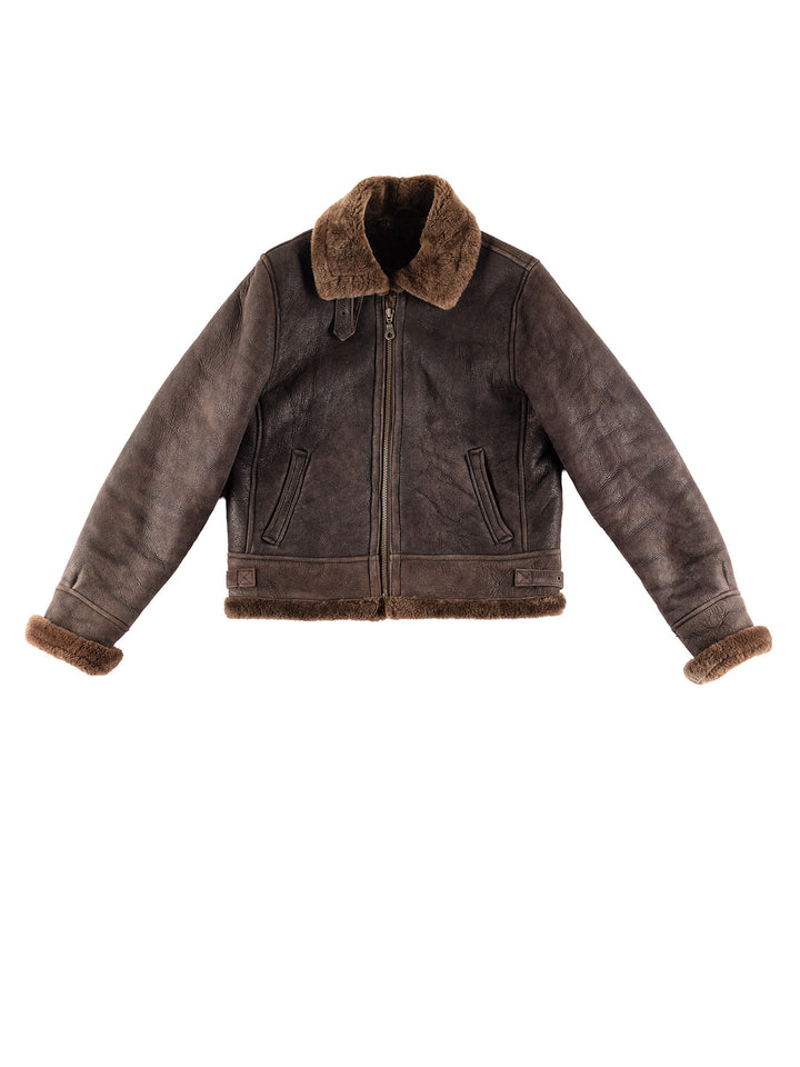 Vintage 80's Women Sheepskin Jacket in BrownMN400
