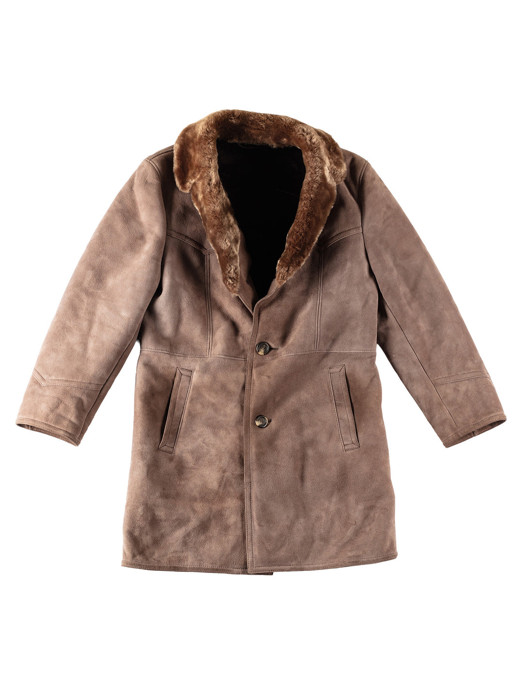 Vintage 90's Men Sheepskin Coat in GrayVN334