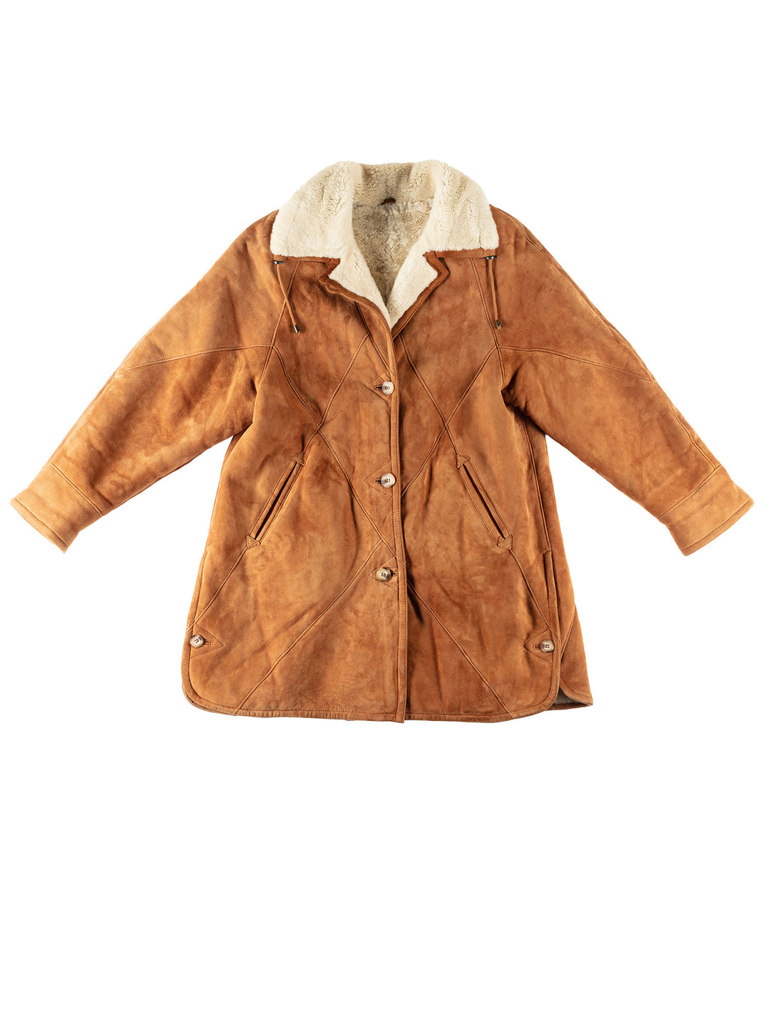 Vintage 80's Women Sheepskin Coat in BrownMN703