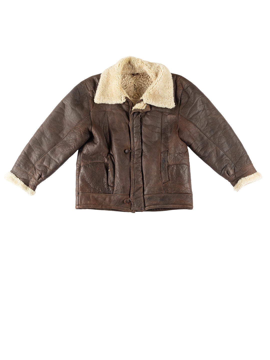 Vintage 80's Men Sheepskin Jacket in BrownVN269