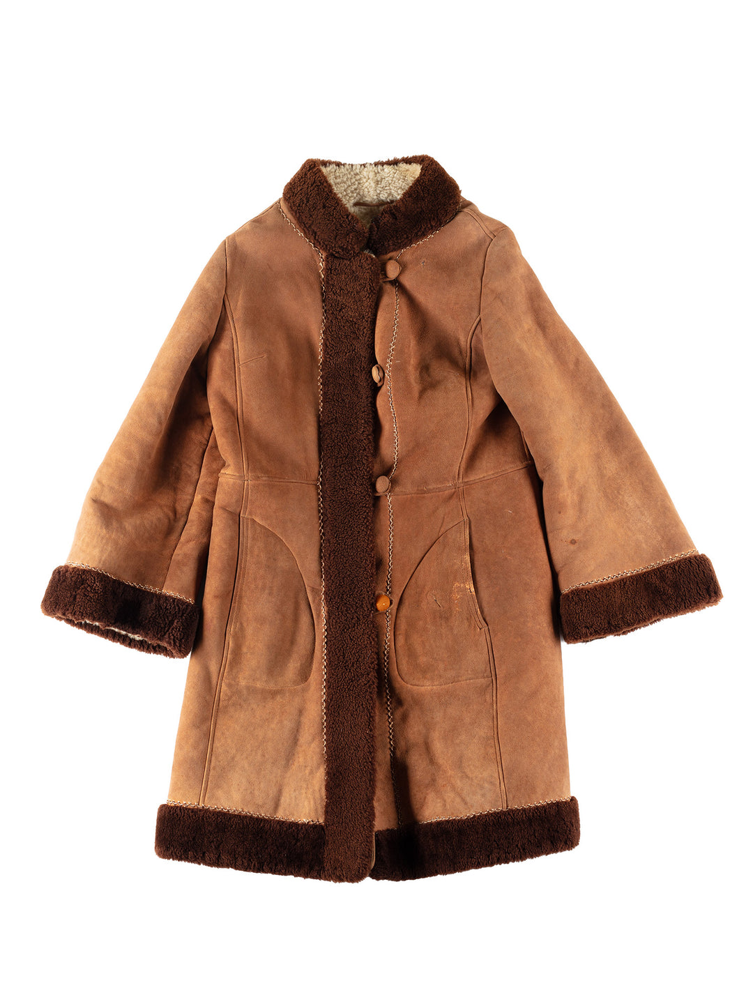 Vintage 70's Women Sheepskin Coat in BrownMN761