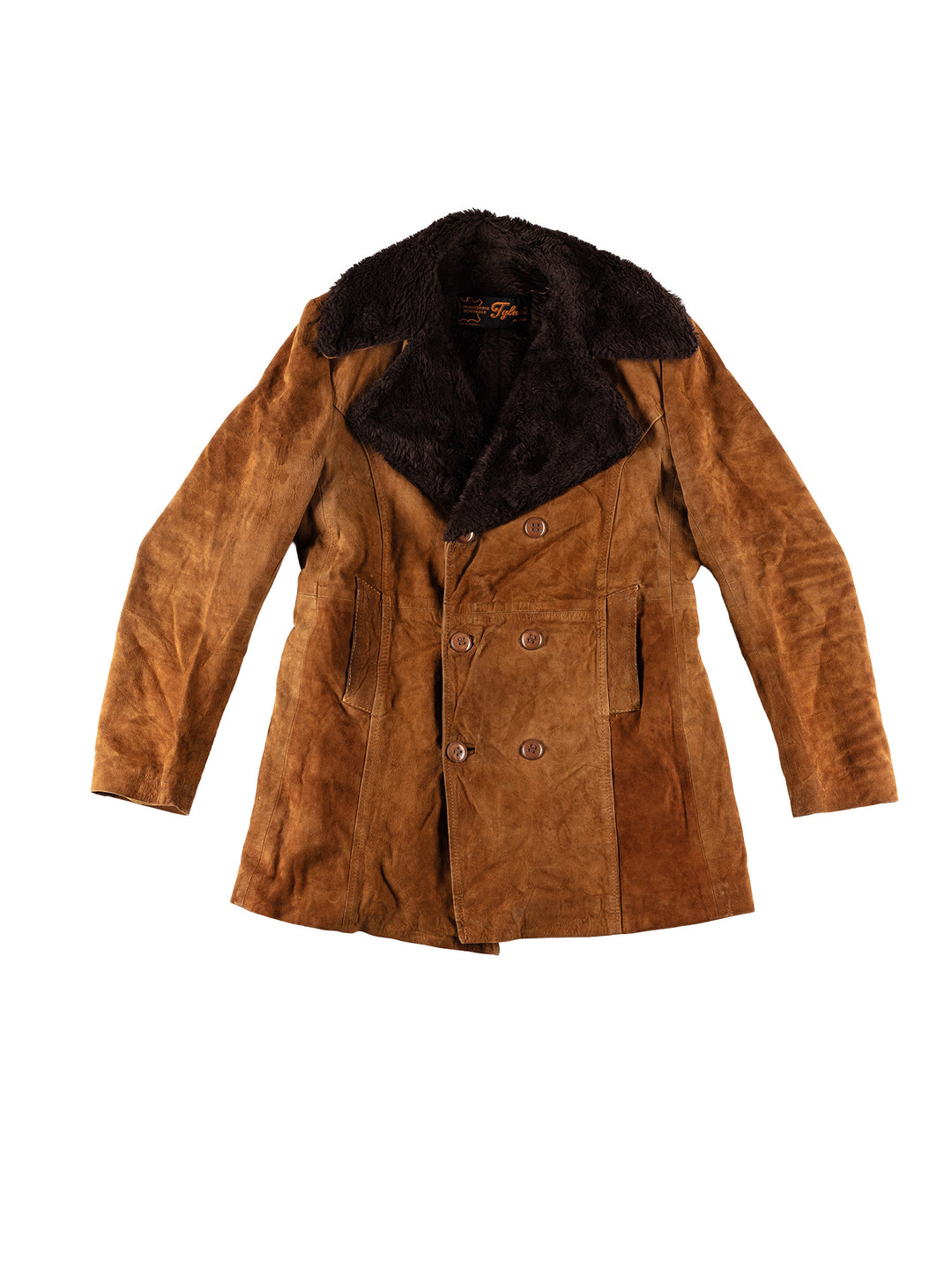 Vintage 70's Men Faux Sheepskin Coat in BrownVN594