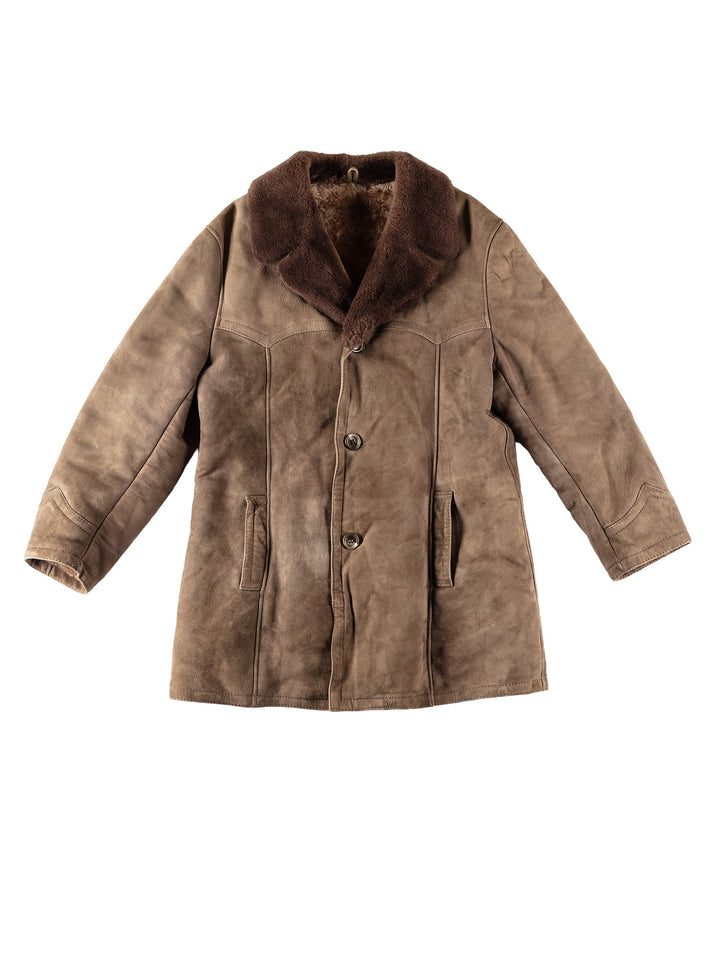 Vintage 70's Men Sheepskin Coat in BrownVN524