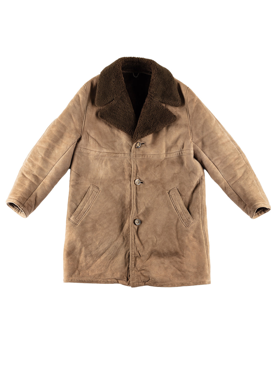 Vintage 70's Men Sheepskin Coat in BeigeVN741