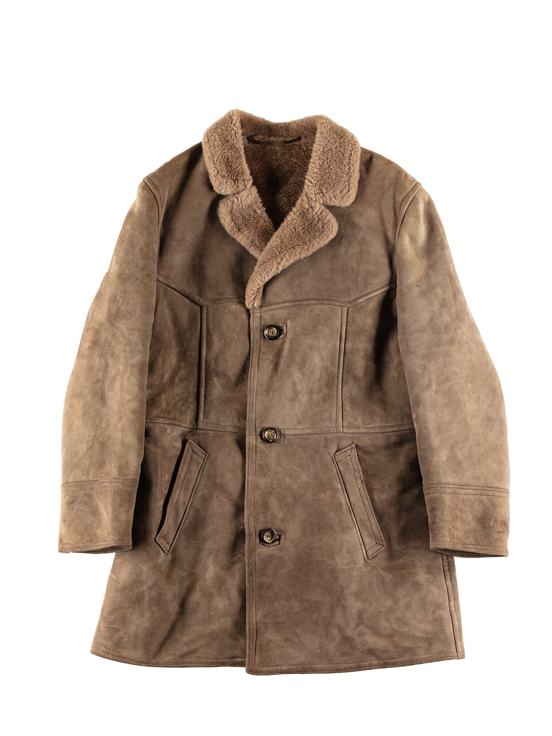 Vintage 70's Men Sheepskin Coat in BeigeVN441