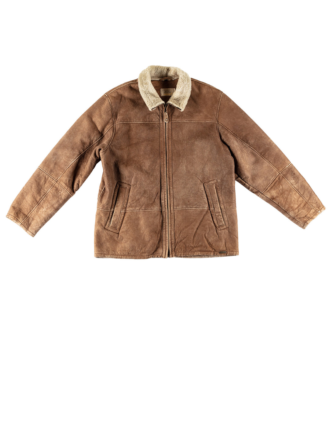 Vintage 80's Men Sheepskin Coat in BrownVN718