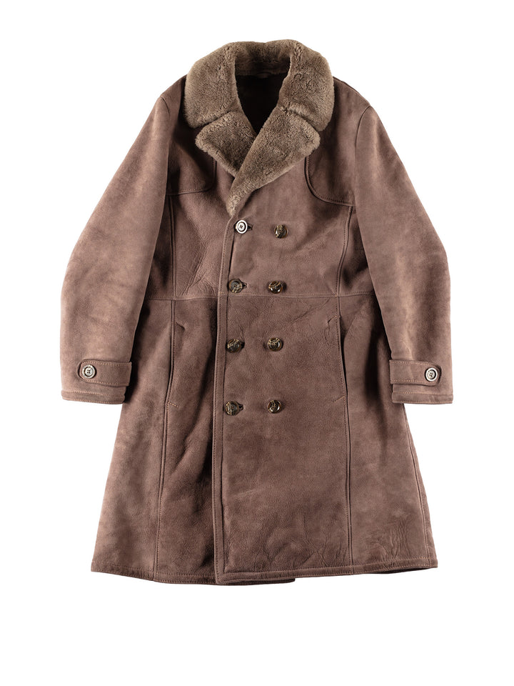 Vintage 70's Men Sheepskin Coat in BrownVN660