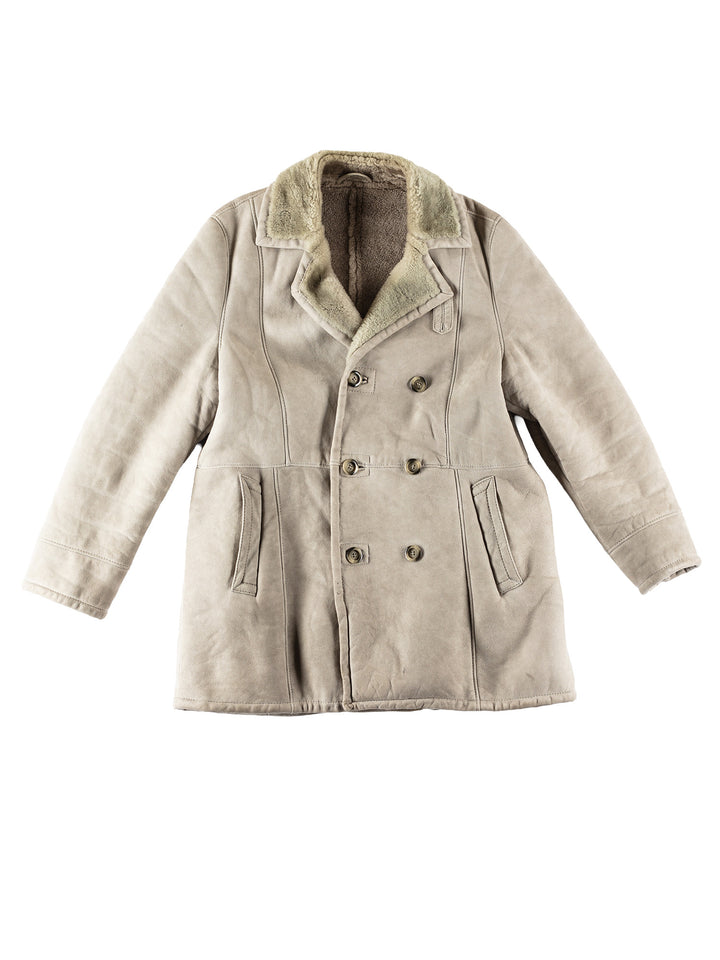 Vintage 70's Men Sheepskin Coat in GrayVN650