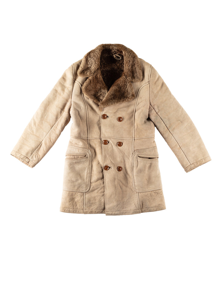 Vintage 70's Men Sheepskin Coat in BeigeVN515