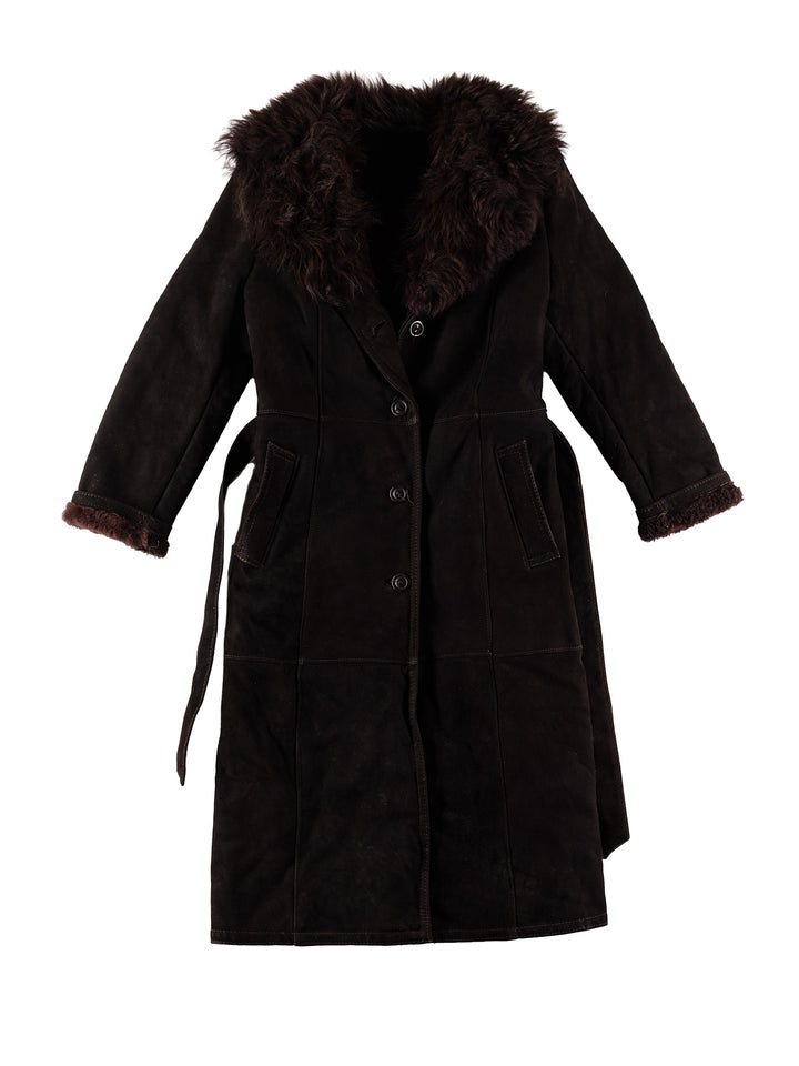 Vintage 70's Women Sheepskin Coat in BrownMN686