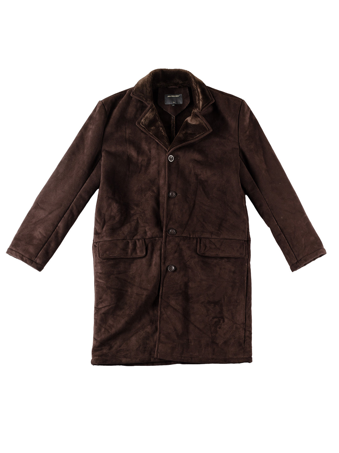 Vintage 90's Men Faux Sheepskin Coat in BrownMN512