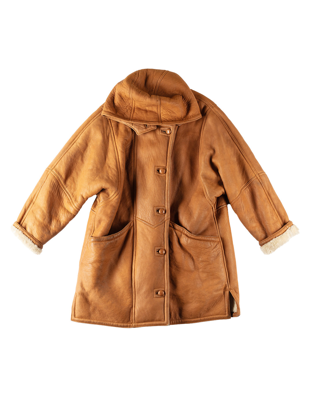 Vintage 80's Women Sheepskin Coat in BrownMN570