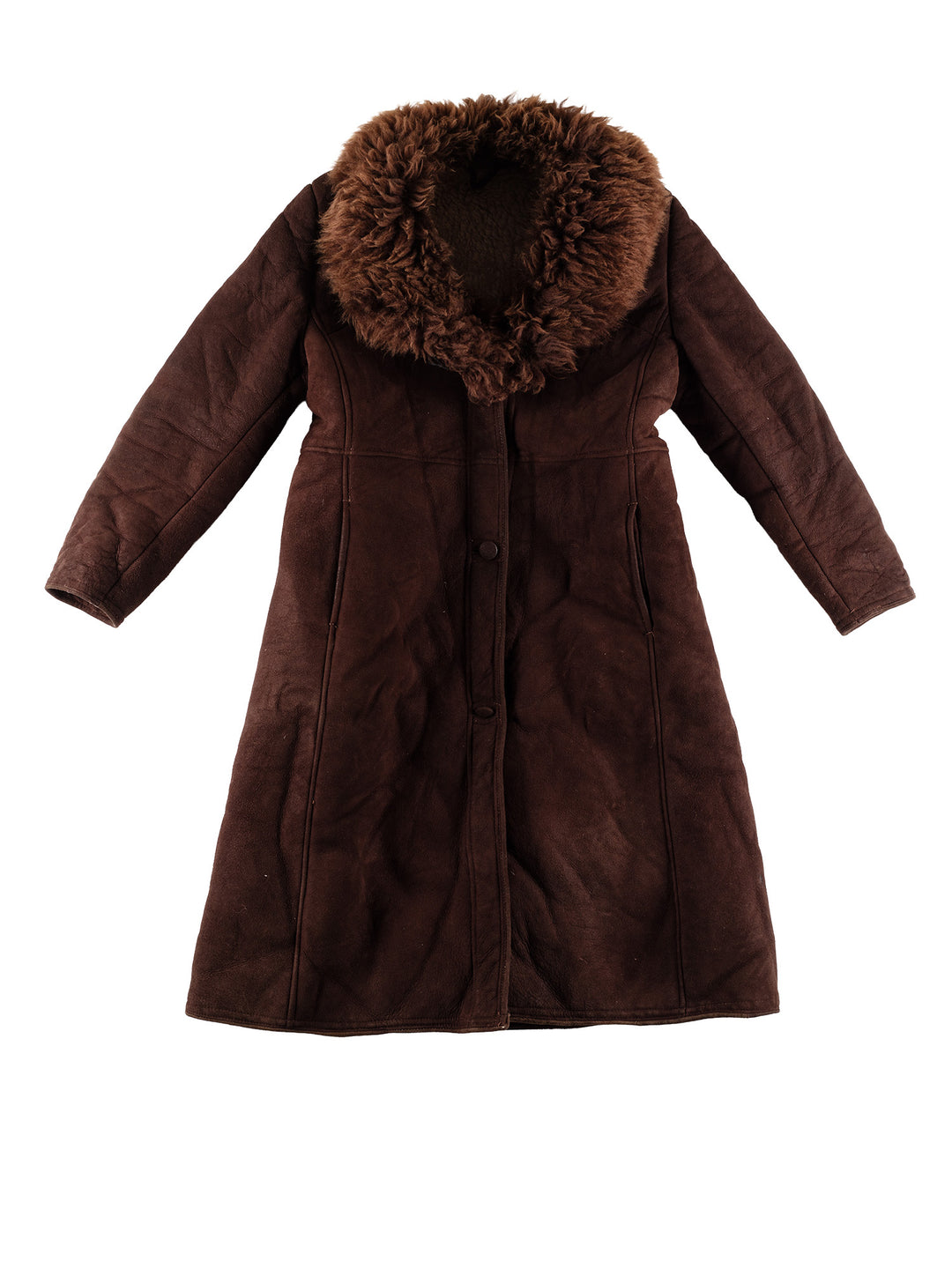 Vintage 70's Women Sheepskin Coat in BrownMN506