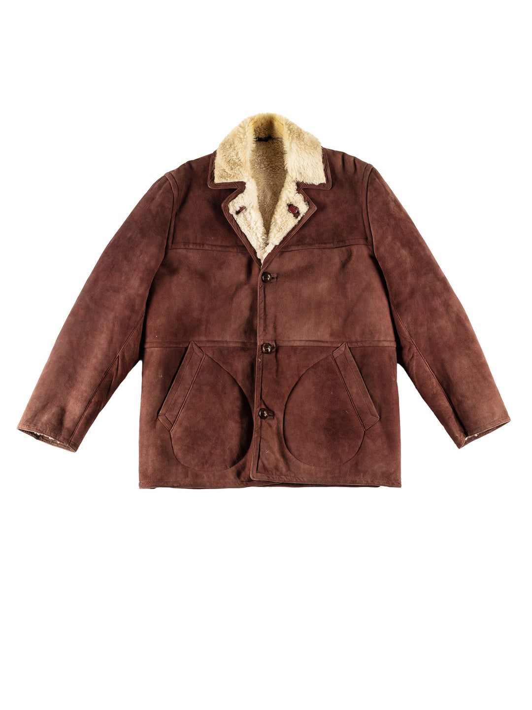 Vintage 70's Men Sheepskin Coat in BrownVN726