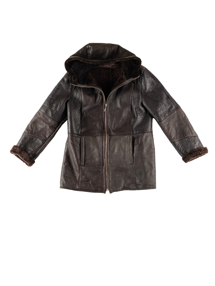 Vintage 80's Women Sheepskin Coat in BrownMN445
