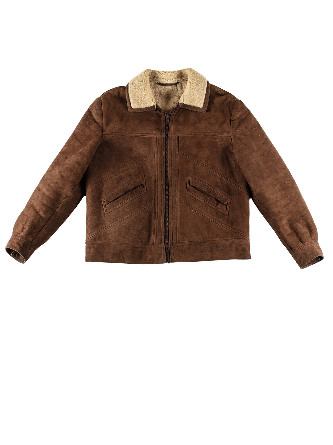 Vintage 80's Men Sheepskin Jacket in BrownVN689