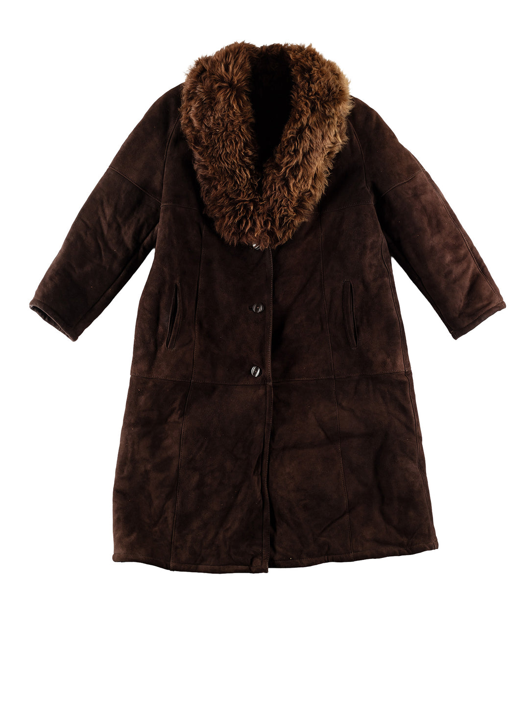 Vintage 80's Women Sheepskin Coat in BrownMN683
