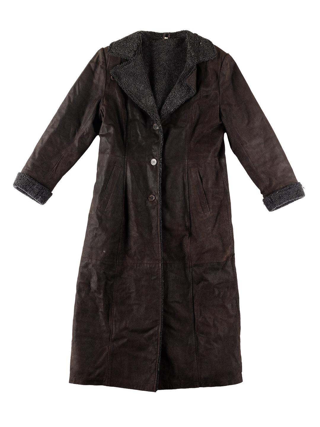 Vintage 70's Women Faux Sheepskin Coat in GrayMN646