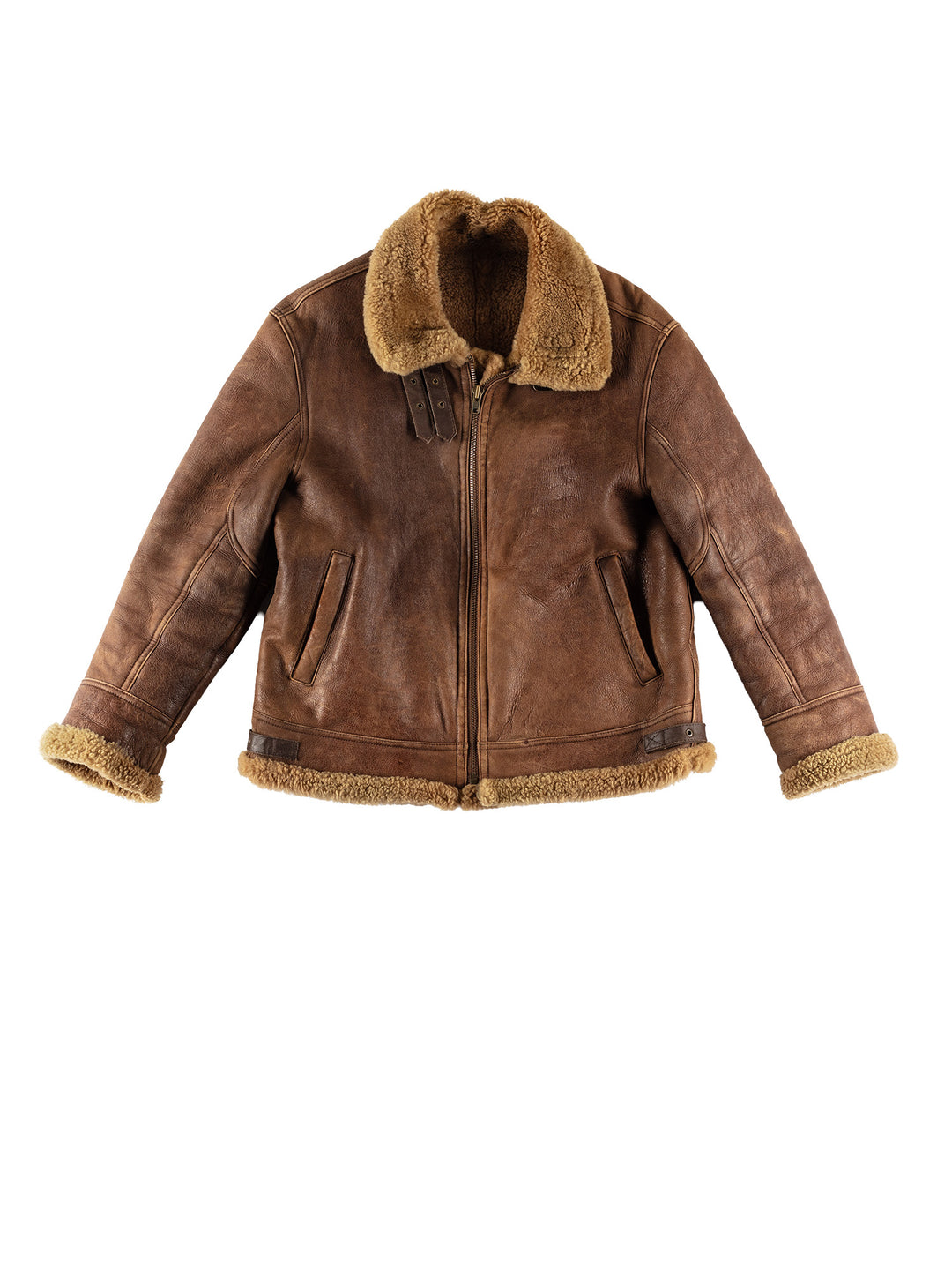 Vintage 80's Men Sheepskin Jacket in BrownVN619