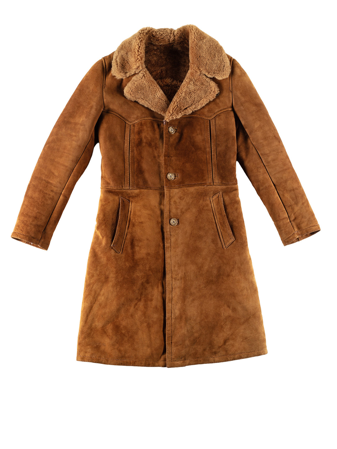 Vintage 70's Men Sheepskin Coat in BrownVN657