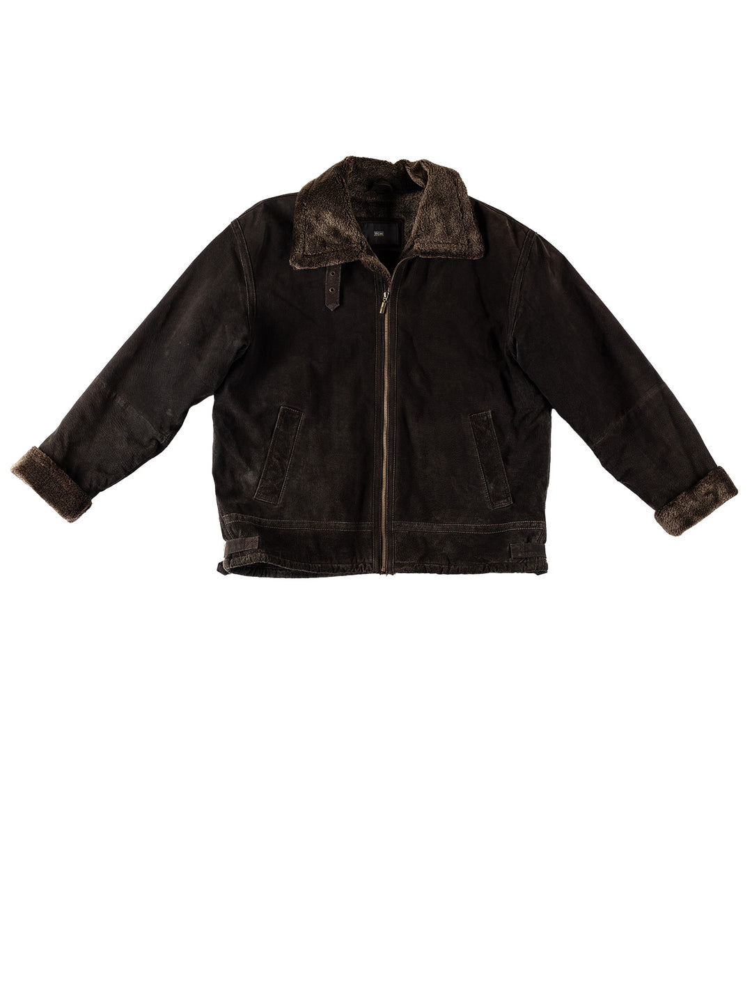Vintage 80's Men Faux Sheepskin Jacket in BrownVN539
