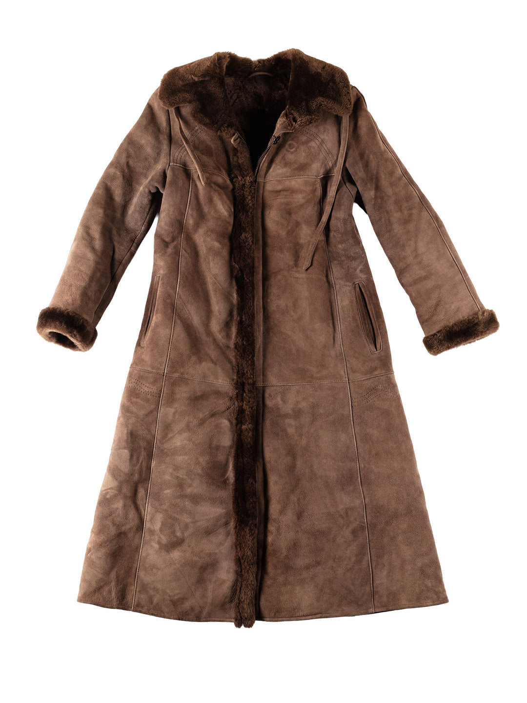 Vintage 70's Women Sheepskin Coat in BrownMN548