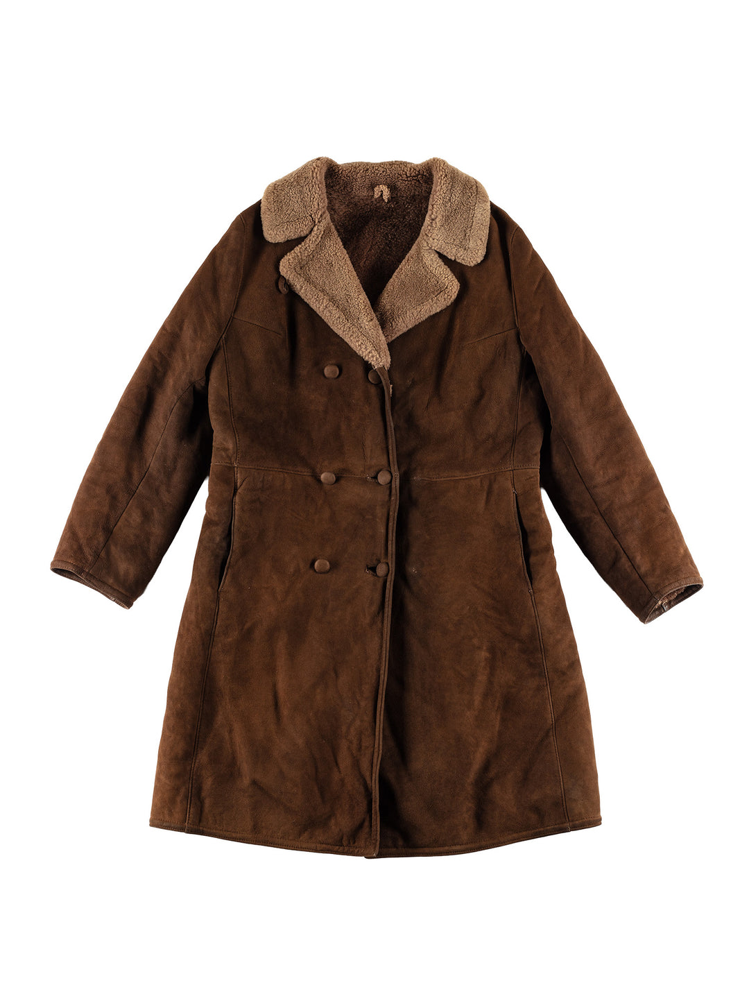 Vintage 80's Women Sheepskin Coat in BrownMN481