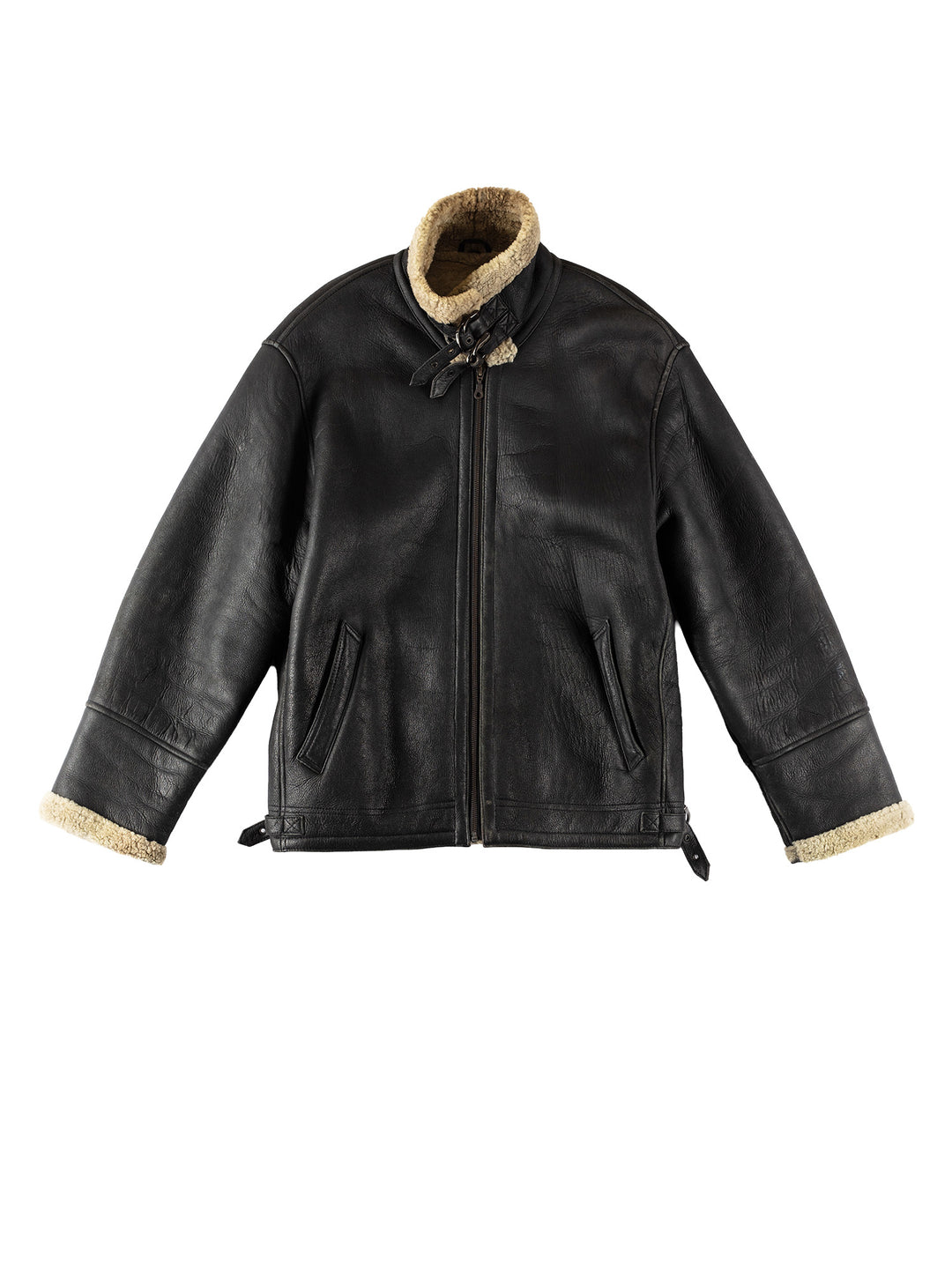 Vintage 80's Men Sheepskin Jacket in BlackVN527