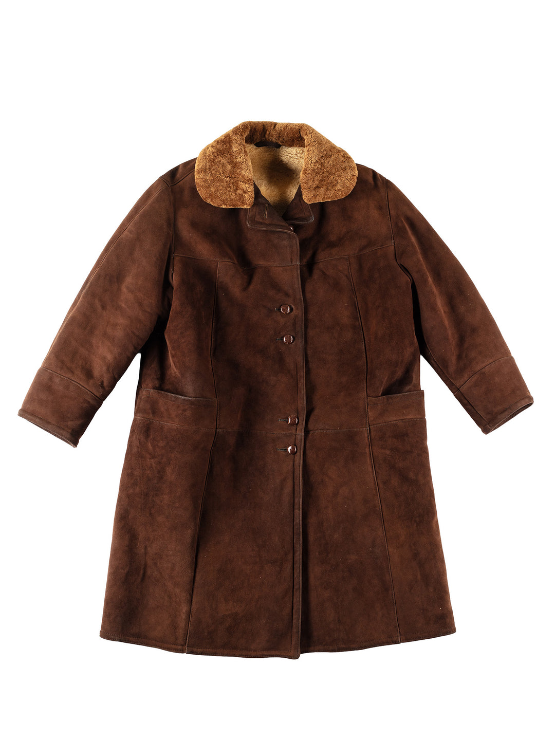 Vintage 80's Women Sheepskin Coat in BrownMN267